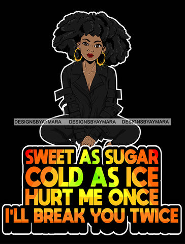 Afro Lola Queen Sweet As Sugar Cold As Ice  Bamboo Earrings Life Quotes Afro Hair Style SVG Cutting Files For Silhouette Cricut
