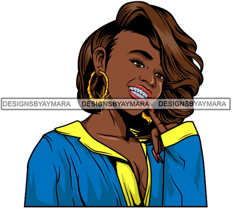 Afro Lola Diamond Teeth Hustle Goddess Urban Girl Pretty Woman .SVG Cutting Files For Silhouette Cricut and More!