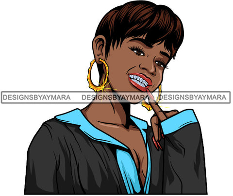 Afro Lola Diamond Teeth Hustle Goddess Urban Girl Pretty Woman .SVG Cutting Files For Silhouette Cricut and More!