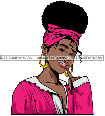 Afro Lola Diamond Teeth Hustle Goddess Urban Girl Pretty Woman .SVG Cutting Files For Silhouette Cricut and More!