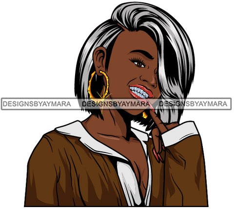 Afro Lola Diamond Teeth Hustle Goddess Urban Girl Pretty Woman .SVG Cutting Files For Silhouette Cricut and More!