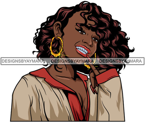 Afro Lola Diamond Teeth Hustle Goddess Urban Girl Pretty Woman .SVG Cutting Files For Silhouette Cricut and More!