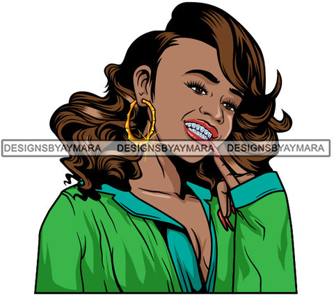 Afro Lola Diamond Teeth Hustle Goddess Urban Girl Pretty Woman .SVG Cutting Files For Silhouette Cricut and More!