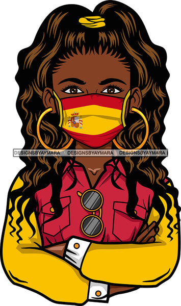 Bundle 20 Different Country Afro Divas Wearing Mask Proud Roots Pretty Women .SVG Cutting Files For Silhouette and Cricut and More!