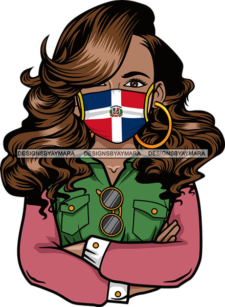 Bundle 20 Different Country Afro Divas Wearing Mask Proud Roots Pretty Women .SVG Cutting Files For Silhouette and Cricut and More!