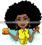 Bundle 20 Afro Lola Realtor Real State Broker House For Sale Rent Sold Melanin Afro Woman Layered Designs SVG JPG PNG Layered Cutting Files For Silhouette Cricut and More