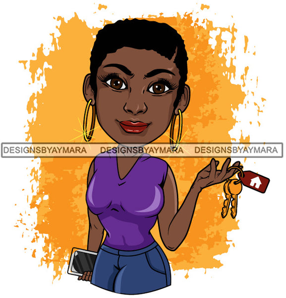 Bundle 20 Afro Lola Realtor Real State Broker House For Sale Rent Sold Melanin Afro Woman Layered Designs SVG JPG PNG Layered Cutting Files For Silhouette Cricut and More
