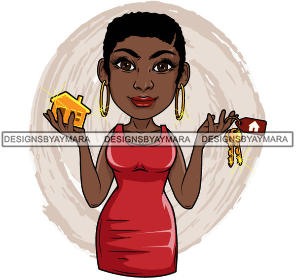 Bundle 20 Afro Lola Realtor Real State Broker House For Sale Rent Sold Melanin Afro Woman Layered Designs SVG JPG PNG Layered Cutting Files For Silhouette Cricut and More