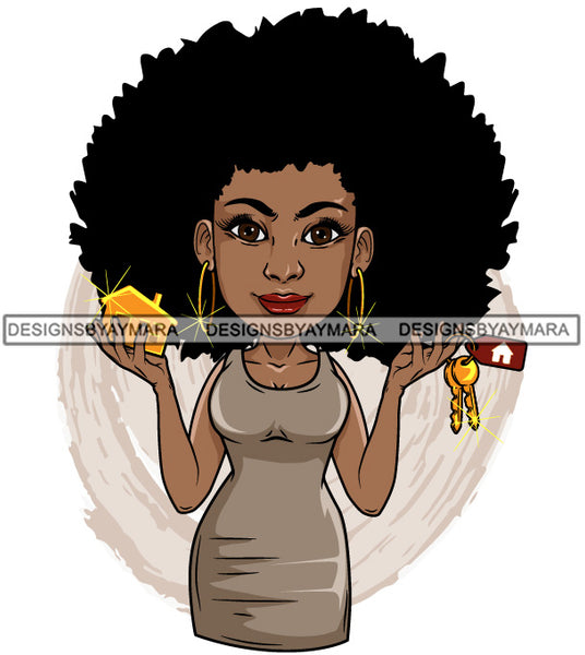 Bundle 20 Afro Lola Realtor Real State Broker House For Sale Rent Sold Melanin Afro Woman Layered Designs SVG JPG PNG Layered Cutting Files For Silhouette Cricut and More