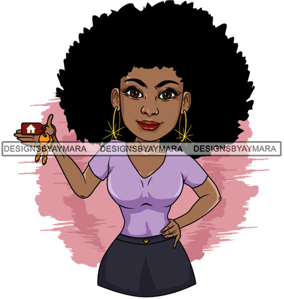 Bundle 20 Afro Lola Realtor Real State Broker House For Sale Rent Sold Melanin Afro Woman Layered Designs SVG JPG PNG Layered Cutting Files For Silhouette Cricut and More