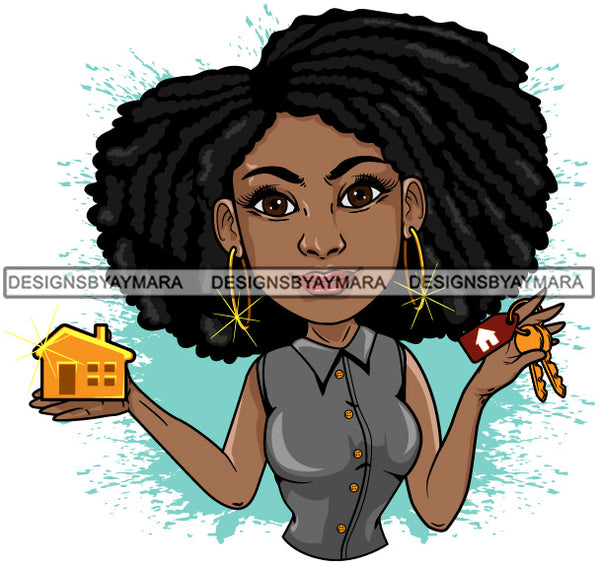 Bundle 20 Afro Lola Realtor Real State Broker House For Sale Rent Sold Melanin Afro Woman Layered Designs SVG JPG PNG Layered Cutting Files For Silhouette Cricut and More
