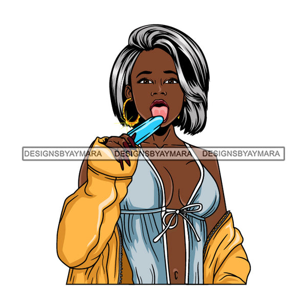 Afro Lola Queen Sexy Lingerie Bamboo Hoop Earrings Straight Hair Style SVG Cutting Files For Silhouette Cricut