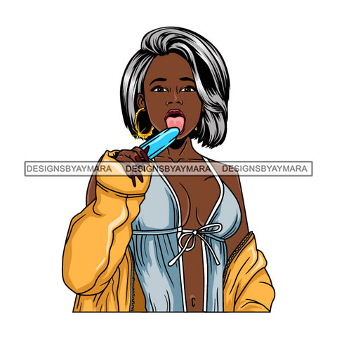 Afro Lola Queen Sexy Lingerie Bamboo Hoop Earrings Straight Hair Style SVG Cutting Files For Silhouette Cricut