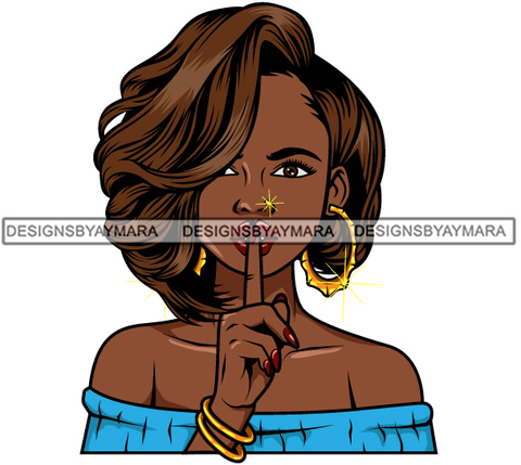 Afro Lola Don't Say Nothing Beautiful Face Model Beauty Trendy Girl Glamour Vogue .SVG Clipart Vector Cutting Files For Silhouette Cricut and More!