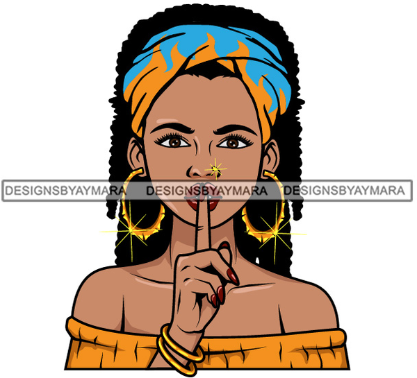 Afro Lola Don't Say Nothing Beautiful Face Model Beauty Trendy Girl Glamour Vogue .SVG Clipart Vector Cutting Files For Silhouette Cricut and More!