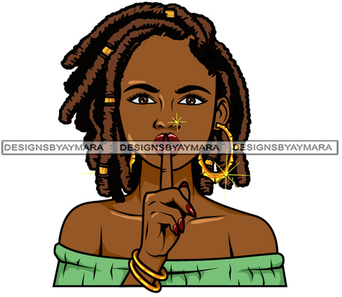 Afro Lola Don't Say Nothing Beautiful Face Model Beauty Trendy Girl Glamour Vogue .SVG Clipart Vector Cutting Files For Silhouette Cricut and More!