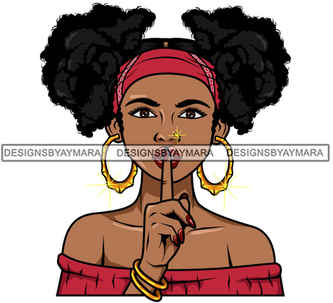 Afro Lola Don't Say Nothing Beautiful Face Model Beauty Trendy Girl Glamour Vogue .SVG Clipart Vector Cutting Files For Silhouette Cricut and More!