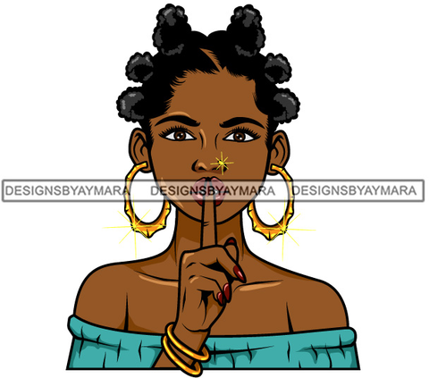 Afro Lola Don't Say Nothing Beautiful Face Model Beauty Trendy Girl Glamour Vogue .SVG Clipart Vector Cutting Files For Silhouette Cricut and More!