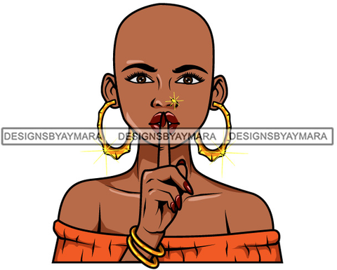 Afro Lola Don't Say Nothing Beautiful Face Model Beauty Trendy Girl Glamour Vogue .SVG Clipart Vector Cutting Files For Silhouette Cricut and More!