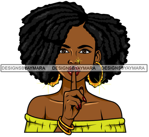 Afro Lola Don't Say Nothing Beautiful Face Model Beauty Trendy Girl Glamour Vogue .SVG Clipart Vector Cutting Files For Silhouette Cricut and More!