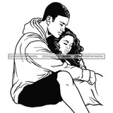 Afro Power Couple Man Woman Relationships Together Soulmates Portrait Melanin Romance Affection True Love SVG JPG PNG Vector Clipart Cricut Silhouette Cut Cutting