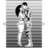 Afro Power Couple Man Woman Relationships Together Soulmates Portrait Melanin Romance Affection True Love SVG JPG PNG Vector Clipart Cricut Silhouette Cut Cutting