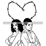 Afro Power Couple Man Woman Relationships Together Soulmates Portrait Melanin Romance Affection True Love SVG JPG PNG Vector Clipart Cricut Silhouette Cut Cutting