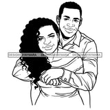 Afro Power Couple Man Woman Relationships Together Soulmates Portrait Melanin Romance Affection True Love SVG JPG PNG Vector Clipart Cricut Silhouette Cut Cutting