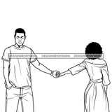 Afro Power Couple Man Woman Relationships Together Soulmates Portrait Melanin Romance Affection True Love SVG JPG PNG Vector Clipart Cricut Silhouette Cut Cutting
