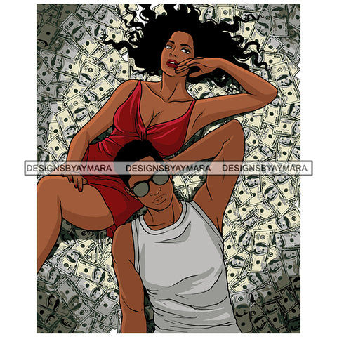 Afro Power Couple Man Woman Relationships Together Soulmates Portrait Melanin Romance Affection True Love SVG JPG PNG Vector Clipart Cricut Silhouette Cut Cutting