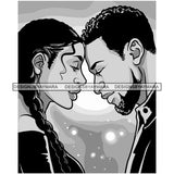 Afro Power Couple Man Woman Relationships Together Soulmates Portrait Melanin Romance Affection True Love SVG JPG PNG Vector Clipart Cricut Silhouette Cut Cutting