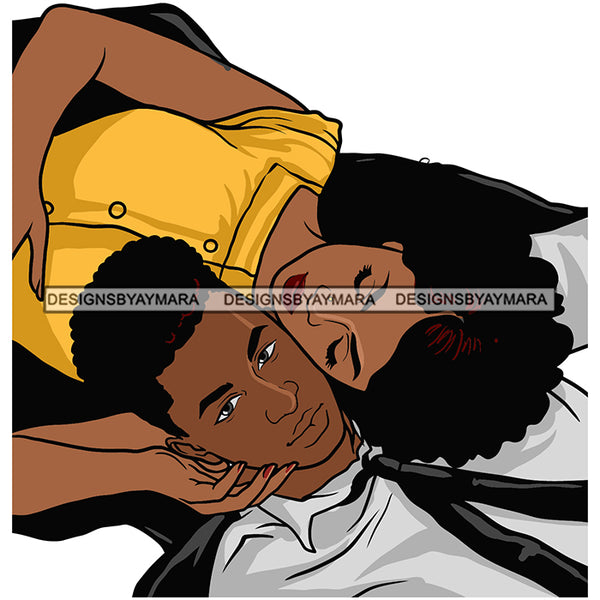 Afro Power Couple Man Woman Relationships Together Soulmates Portrait Melanin Romance Affection True Love SVG JPG PNG Vector Clipart Cricut Silhouette Cut Cutting