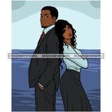 Afro Power Couple Man Woman Relationships Together Soulmates Portrait Melanin Romance Affection True Love SVG JPG PNG Vector Clipart Cricut Silhouette Cut Cutting