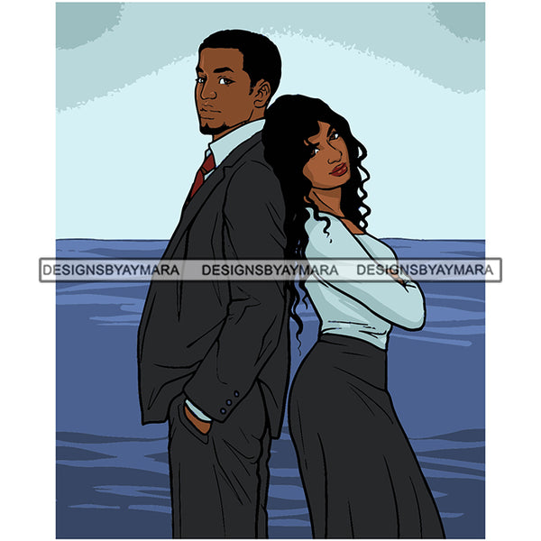 Afro Power Couple Man Woman Relationships Together Soulmates Portrait Melanin Romance Affection True Love SVG JPG PNG Vector Clipart Cricut Silhouette Cut Cutting