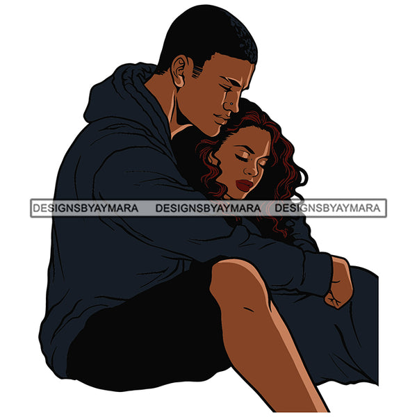 Afro Power Couple Man Woman Relationships Together Soulmates Portrait Melanin Romance Affection True Love SVG JPG PNG Vector Clipart Cricut Silhouette Cut Cutting