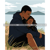 Afro Power Couple Man Woman Relationships Together Soulmates Portrait Melanin Romance Affection True Love SVG JPG PNG Vector Clipart Cricut Silhouette Cut Cutting