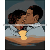 Afro Power Couple Man Woman Relationships Together Soulmates Portrait Melanin Romance Affection True Love SVG JPG PNG Vector Clipart Cricut Silhouette Cut Cutting