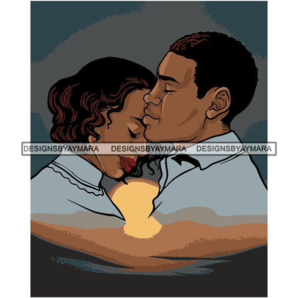 Afro Power Couple Man Woman Relationships Together Soulmates Portrait Melanin Romance Affection True Love SVG JPG PNG Vector Clipart Cricut Silhouette Cut Cutting