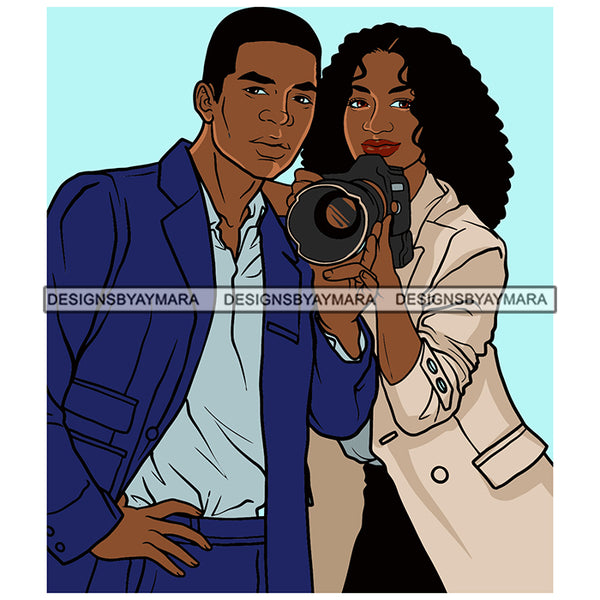 Afro Power Couple Man Woman Relationships Together Soulmates Portrait Melanin Romance Affection True Love SVG JPG PNG Vector Clipart Cricut Silhouette Cut Cutting