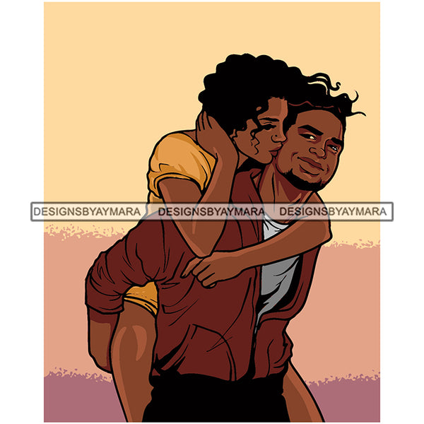 Afro Power Couple Man Woman Relationships Together Soulmates Portrait Melanin Romance Affection True Love SVG JPG PNG Vector Clipart Cricut Silhouette Cut Cutting