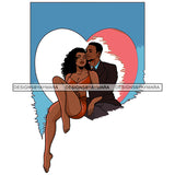 Afro Power Couple Man Woman Relationships Together Soulmates Portrait Melanin Romance Affection True Love SVG JPG PNG Vector Clipart Cricut Silhouette Cut Cutting