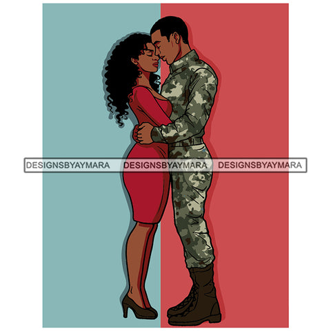 Afro Power Couple Man Woman Relationships Together Soulmates Portrait Melanin Romance Affection True Love SVG JPG PNG Vector Clipart Cricut Silhouette Cut Cutting