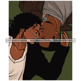 Afro Power Couple Man Woman Relationships Together Soulmates Portrait Melanin Romance Affection True Love SVG JPG PNG Vector Clipart Cricut Silhouette Cut Cutting