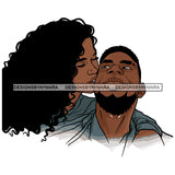 Afro Power Couple Man Woman Relationships Together Soulmates Portrait Melanin Romance Affection True Love SVG JPG PNG Vector Clipart Cricut Silhouette Cut Cutting
