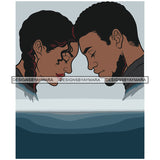 Afro Power Couple Man Woman Relationships Together Soulmates Portrait Melanin Romance Affection True Love SVG JPG PNG Vector Clipart Cricut Silhouette Cut Cutting