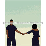 Afro Power Couple Man Woman Relationships Together Soulmates Portrait Melanin Romance Affection True Love SVG JPG PNG Vector Clipart Cricut Silhouette Cut Cutting