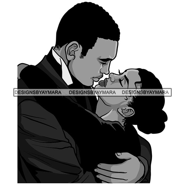 Afro Power Couple Man Woman Relationships Together Soulmates Portrait Melanin Romance Affection True Love SVG JPG PNG Vector Clipart Cricut Silhouette Cut Cutting