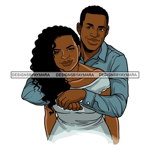 Afro Power Couple Man Woman Relationships Together Soulmates Portrait Melanin Romance Affection True Love SVG JPG PNG Vector Clipart Cricut Silhouette Cut Cutting