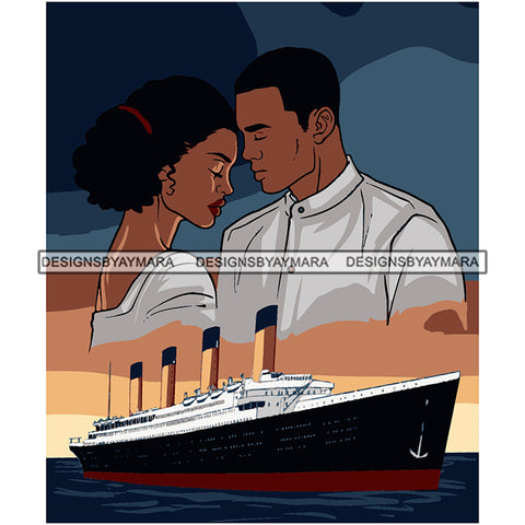 Afro Power Couple Man Woman Relationships Together Soulmates Portrait Melanin Romance Affection True Love SVG JPG PNG Vector Clipart Cricut Silhouette Cut Cutting