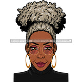 Afro Woman Mature Portrait Nubian Classy Flawless Grey Puffy Up Do Hairstyle SVG JPG PNG Designs Cricut Silhouette Cut Cuttings